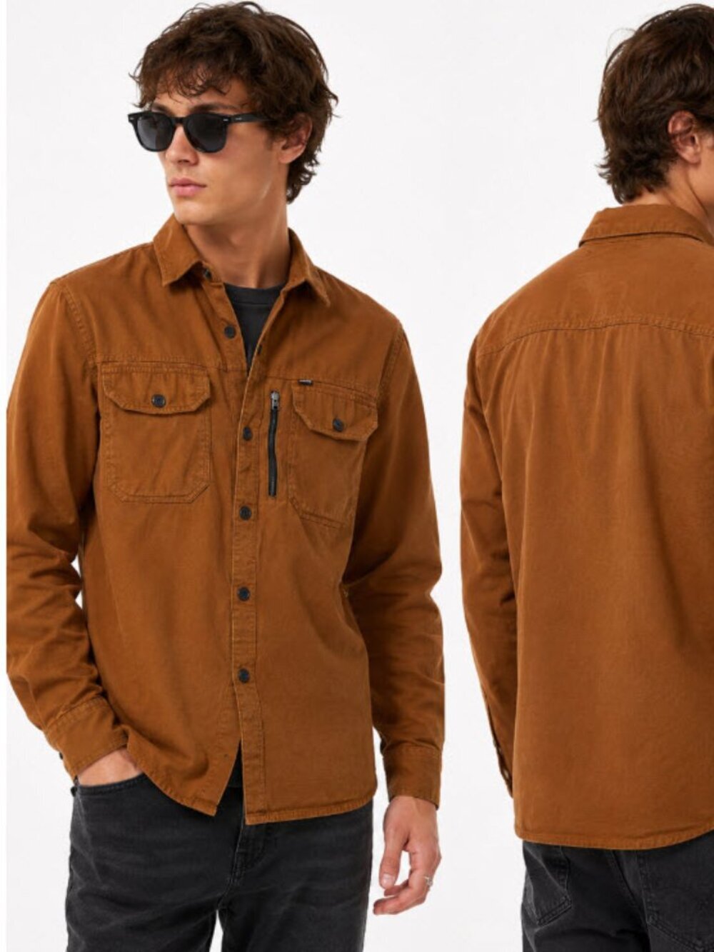 G-Star RAW Dakota Slim Denim Shirt Sun Faded Brown Large